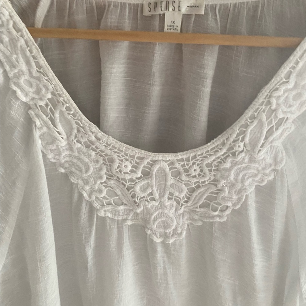 Spense White Lace Detail Women's Robe - Picture 10 of 14
